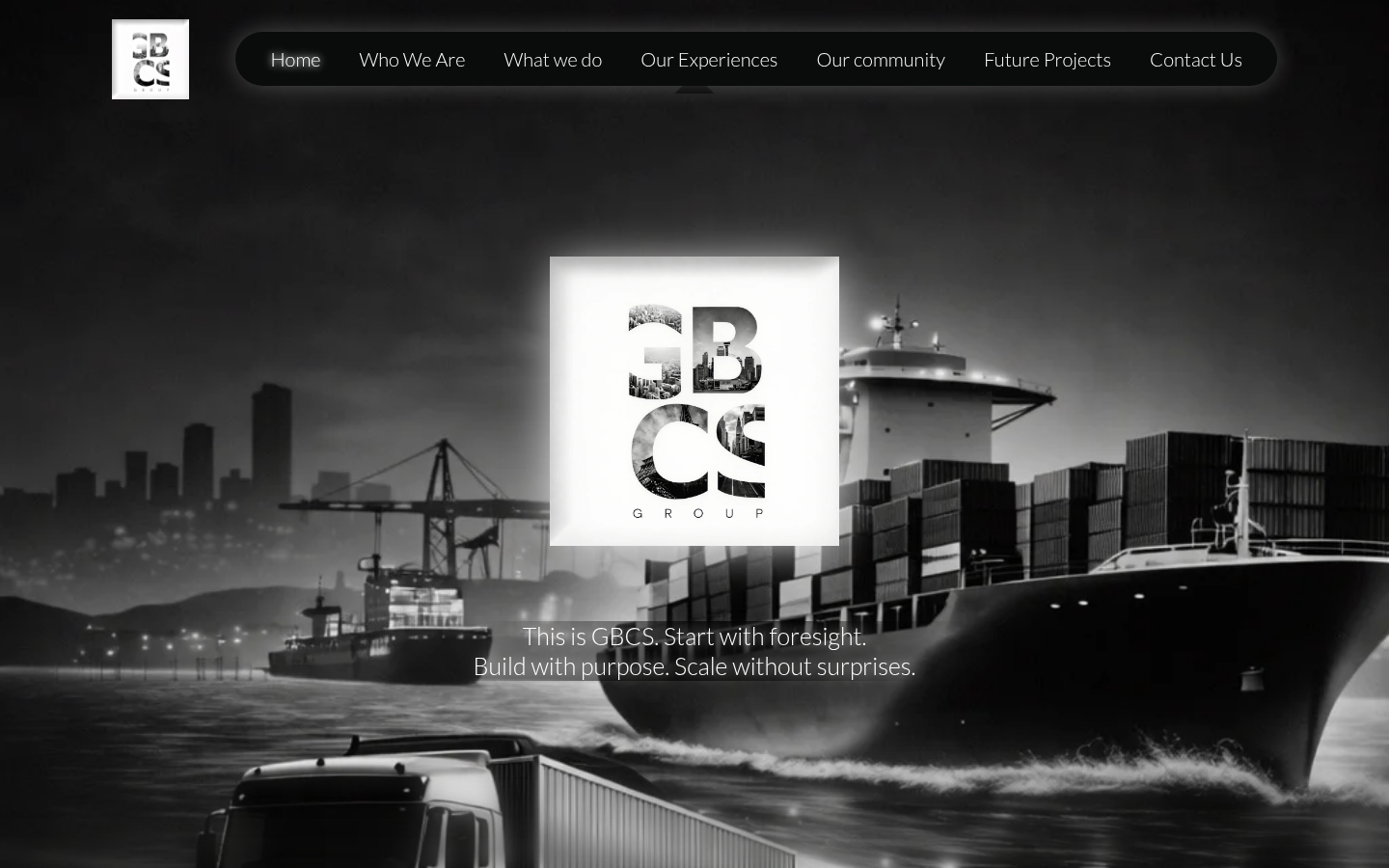 Preview of the GBCS Group website homepage